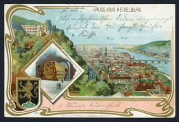 AK Heidelberg Total-Ansicht Mit Schloß 1900 Gebraucht #HU488 - Andere & Zonder Classificatie