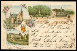 AK Stadt Rheydt, Mönchengladbach, Schloß, Bismark Denkmal, Rathaus 1896 Gebraucht #HU463 - Autres & Non Classés