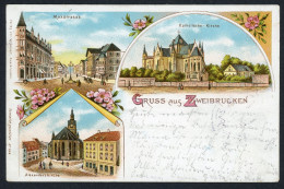 AK Zweibrücken Alexanderskirche, Maxstrasse, Kath. Kirche 1900 Gebraucht #HX003 - Andere & Zonder Classificatie