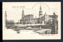 AK Dresden Hofkirche, Schloß, Weber-Denkmal 1901 Gebraucht #JO826 - Autres & Non Classés