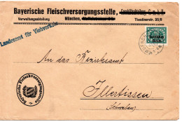 64448 - Deutsches Reich / Dienst - 1921 - 60Pfg Abschied EF A DienstBf MUENCHEN -> Illertissen - Officials