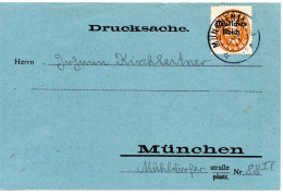 64449 - Deutsches Reich / Dienst - 1921 - 10Pfg Abschied EF A OrtDienstDrucksKte MUENCHEN - Service