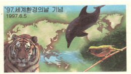 Korea 1997, Bird, Birds, Tiger, Dolphin, Postal Stationery, Pre-Stamped Post Card, 1v, MNH** - Andere & Zonder Classificatie