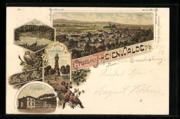 Lithographie Freienwalde A. O., Ortsansicht Aus Der Vogelschau, Kurhaus, Eulen  - Bad Freienwalde