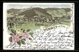 Lithographie Hennef A. D. Sieg, Ortsansicht Von Der Weingartsgasse Aus Gesehen  - Hennef