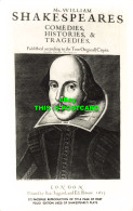 R585627 Mr. William Shakespeares. Comedies. Histories And Tragedies. H. And J. B - World