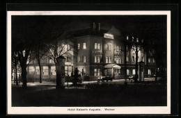 AK Weimar, Hotel Kaiserin Augusta Bei Nacht  - Weimar