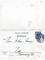 64465 - Deutsches Reich - 1902 - 2Pfg Krone / Adler GAAntwKte (kpl) FRANKFURT - Briefe U. Dokumente