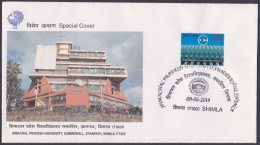Inde India 2014 Special Cover Himachal Pradesh University, Summerhill, Shimla, Education, Pictorial Postmark - Covers & Documents