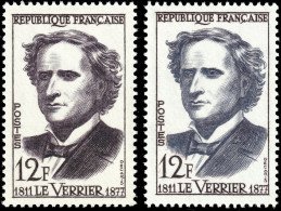 FRANCE - 1958 - Yv.1147a 12fr Le Verrier Unicolore BRUN-NOIR, Avec Normal Pour Comparaison - Neuf** (c.185€) - Neufs