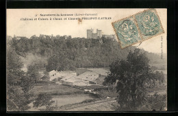 CPA Sauveterre-la-Lemance, Château Et Usines à Chaux Et Ciments Philipot-Lauras  - Autres & Non Classés