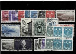 MONACO ,27 Pezzi Di Cui 2 Quartine MNH ,gli Altri Usati ,qualita Ottima - Used Stamps