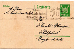 64472 - Deutsches Reich - 1925 - 5Pfg Adler GAKte HANNOVER - ... SAARKUNDGEBUNG ... -> Burgkunstadt - Covers & Documents