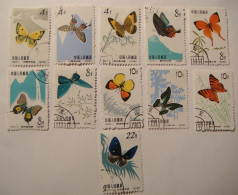 China,PRC.1963.Butterflies Partial CTO Set.11 Stamps.Hinged - German East Africa