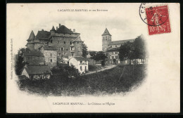 CPA Lacapelle-Marival, Le Château Et L`Église  - Lacapelle Marival