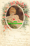 R586199 WOman With Roses In Her Hair. Tuck. Art. Series 108. Postcard No. 639. 1 - Monde