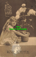 R586235 Fond Wishes. A Girl With Flowers In A Flowerpot. 1920 - Monde