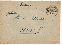 64484 - Deutsches Reich - 1943 - FpBf BahnpostStpl EISENACH-FRANKFURT -> Fp#36489E (2.5.43) - Briefe U. Dokumente