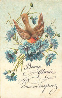 Carte Gaufrée  - Theme Oiseaux Bonne Année     Q 2627 - Oiseaux