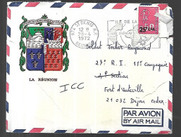 Lettre De La Réunion CFA 1971 N° 393  ( Déchirure ) - Storia Postale