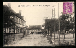 CPA Le Theil, Avenue, Place De L`Eglise  - Autres & Non Classés