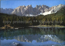 72600333 Karersee Suedtirol Lago Di Carezza Latemar Dolomiten Wasserspiegelung K - Autres & Non Classés