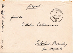 64493 - Deutsches Reich - 1942 - FpBf (Fp#29428/23.8.42 = Stab SS-PolRgt 2) FELDPOST -> Sulzbach-Rosenberg - Briefe U. Dokumente