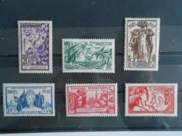 NOUVELLE-CALEDONIE YT 166/171 EXPOSITION COLONIALE DE PARIS* - Unused Stamps