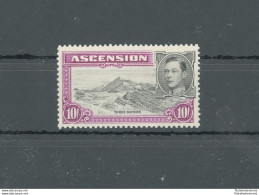 1938-53 ASCENSION, Stanley Gibbons N. 47 - 10 Scellini Black And Bright Purple - MNH** - Sonstige & Ohne Zuordnung