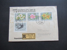 Österreich 1964 MiF Mit 4 Marken Einschreiben Wien 101 Auslandsbrief Nach Menden Sauerland / Inhalt Zollfrei Sabeff - Cartas & Documentos