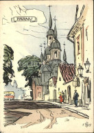 72598591 Paernu Kuenstlerkarte Kirchenpartie Vana-Strasse Paernu - Estland