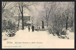 AK Zittau, Marschner-Denkmal Und Held`s Terrasse Im Schnee  - Zittau