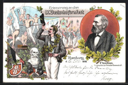 Lithographie Hamburg, IX. Deutsches Turnfest 1898, Dr. Ferd. Goetz  - Otros & Sin Clasificación