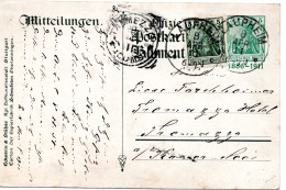 64508 - Deutsches Reich - 1911 - 5Pfg Germania PGAKte "Silberhochzeit Wuerttemberg" LAUPHEIM -> TREMEZZO (Italien) - Lettres & Documents