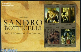 Palau 2010 Sandro Botticelli 4v M/s, Mint NH, Nature - Horses - Art - Paintings - Other & Unclassified