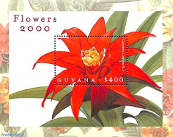 Guyana 2000 Guzmania Linglata S/s, Mint NH, Nature - Flowers & Plants - Guyana (1966-...)