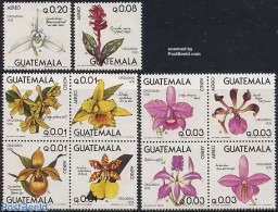 Guatemala 1978 Orchids 10v (2v+2x[+]), Mint NH, Nature - Flowers & Plants - Orchids - Guatemala