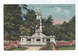 CPA - 59 - Roubaix - Monument Gustave Nadaud - Colorisée - Circulée En 1923 - Roubaix