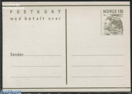 Norway 1981 Postcard With Answer 1.30/1.30, Beaver, Unused Postal Stationary, Nature - Animals (others & Mixed) - Lettres & Documents