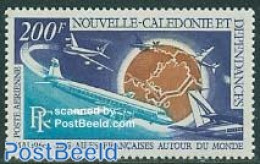 New Caledonia 1970 French Flights Around The World 1v, Mint NH, Transport - Aircraft & Aviation - Neufs