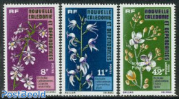 New Caledonia 1975 Orchids 3v, Mint NH, Nature - Flowers & Plants - Orchids - Unused Stamps