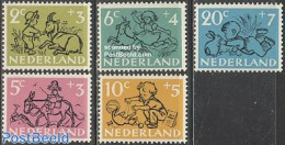 Netherlands 1952 Child Welfare 5v, Mint NH, Nature - Various - Cats - Dogs - Rabbits / Hares - Toys & Children's Games - Ongebruikt