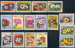Upper Volta 1963 Definitives, Flowers 16v, Mint NH, Nature - Flowers & Plants - Other & Unclassified
