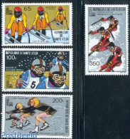 Upper Volta 1980 Lake Placid Winners 4v, Mint NH, Sport - Olympic Winter Games - Skating - Skiing - Ski