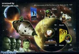 Palau 2009 Moonlanding Anniversary 4v M/s, Mint NH, Transport - Space Exploration - Autres & Non Classés