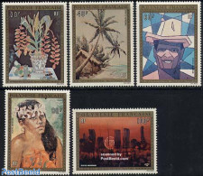 French Polynesia 1974 Paintings 5v, Mint NH, Transport - Ships And Boats - Art - Modern Art (1850-present) - Unused Stamps
