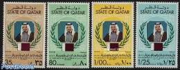 Qatar 1979 Khalfa Bin Hamad Al-Thani 4v, Mint NH, History - Flags - Qatar
