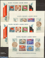 Germany, DDR 1953 Karl Marx 4 S/s (2 Perforated, 2 Imperforated), Mint NH, Art - Authors - Books - Other & Unclassified