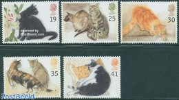 Great Britain 1995 Cats 5v, Mint NH, Nature - Cats - Other & Unclassified
