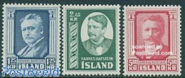 Iceland 1954 Hannes Hafstein 3v, Mint NH, Art - Authors - Unused Stamps